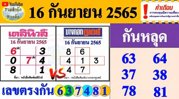 หวยดัง เลขเด็ด 16/9/65